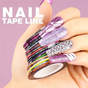 img 1 attached to 💅 128 Rolls Nail Striping Tape Line Set - FANDAMEI 128PCS Adhesive Striping Tapes Line + 2PCS Nail Tape Roller Dispensers + 1PCS Nail Art Tweezers. DIY Nail Art Stickers for Nail Tip Decoration