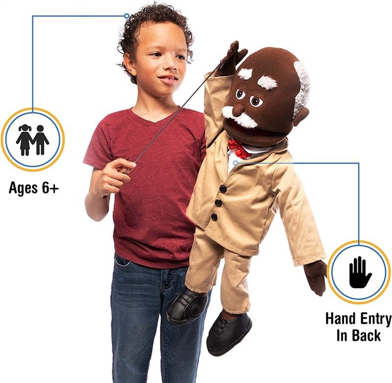 black grandfather ventriloquist style puppet 로고