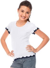 img 2 attached to 👚 Kavio Girls Lettuce Short Sleeve Tops for Girls' Clothing - Tees & Blouses