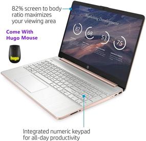 img 1 attached to 💻 Ноутбук HP 15,6 дюйма Ryzen 5 (8 ГБ ОЗУ, 256 ГБ SSD, HDMI, WiFi, Bluetooth, HD веб-камера, Windows 10) Розовый Восстановленный