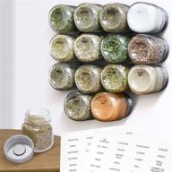 🧲 stylish and convenient: [15 pack] large 4oz magnetic spice jars – fridge mounted glass spice storage logo