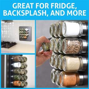 img 2 attached to 🧲 Stylish and Convenient: [15 Pack] Large 4oz Magnetic Spice Jars – Fridge Mounted Glass Spice Storage