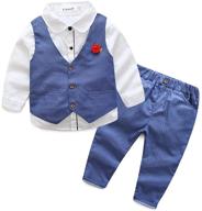 🌸 elegant sleeve shirts flower boys' clothing: stylish sets for dapper kids logo