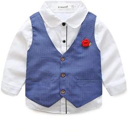 img 3 attached to 🌸 Elegant Sleeve Shirts Flower Boys' Clothing: Stylish Sets for Dapper Kids