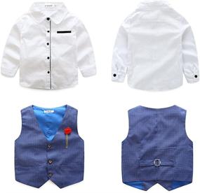 img 2 attached to 🌸 Elegant Sleeve Shirts Flower Boys' Clothing: Stylish Sets for Dapper Kids