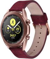 👉 v-moro замшевый ремешок: стильный бордовый браслет для samsung galaxy watch4, active2 и часов с диаметром 42 мм. логотип