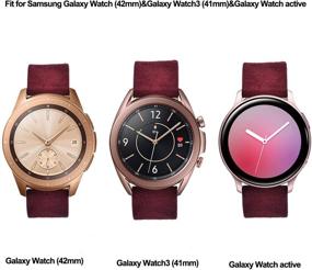 img 2 attached to 👉 V-MORO замшевый ремешок: стильный бордовый браслет для Samsung Galaxy Watch4, Active2 и часов с диаметром 42 мм.