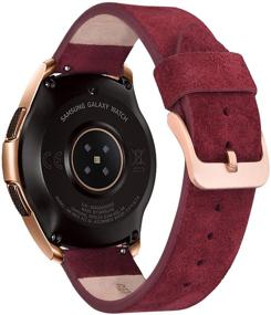 img 3 attached to 👉 V-MORO замшевый ремешок: стильный бордовый браслет для Samsung Galaxy Watch4, Active2 и часов с диаметром 42 мм.