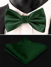 img 1 attached to 🎀 Alizeal Green Solid Handkerchief Cummerbund