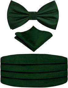 img 4 attached to 🎀 Alizeal Green Solid Handkerchief Cummerbund