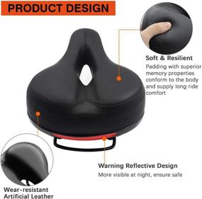 img 1 attached to 🚲 EXPPAN Bike Seat Cushion - Most Comfortable Dual Shock Absorbing Bicycle Saddle with Memory Foam, Waterproof & Reflective Tape Replacement