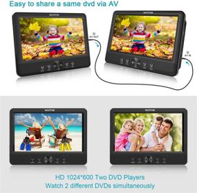 img 3 attached to 📀 WONNIE 10.5&#34; Dual Screen Portable DVD Players – Play Same or Different Movies in Car – 5-Hour Rechargeable Battery – Includes 2 Mounting Brackets – USB/SD Card Reader Support