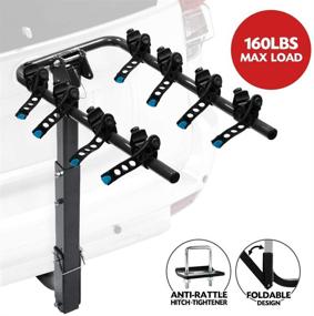 img 4 attached to 🚴 Heavy Duty 4-Bike Hitch Mount Carrier Rack by LITE-WAY - Compatible with Most Sedans, Hatchbacks, Minivans, SUVs (2 Inch Receiver) and Backed by 1 Year Warranty