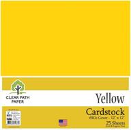 vibrant yellow cardstock - 12 x 12 inch - 65lb cover - 25 sheets: high-quality crafting material logo