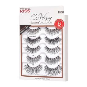 img 3 attached to 👁️ KISS So Wispy Curated Collection: Bestselling False Eyelashes Multipack with Volume, Curl, and Signature Wispy Effect - Cruelty-Free, Reusable, Contact Lens Friendly, 5-Pair Pack