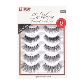 img 4 attached to 👁️ KISS So Wispy Curated Collection: Bestselling False Eyelashes Multipack with Volume, Curl, and Signature Wispy Effect - Cruelty-Free, Reusable, Contact Lens Friendly, 5-Pair Pack