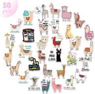 🏞️ 50 pcs vinyl alpaca stickers: waterproof sticker pack for water bottles, hydro flasks, laptops, skateboards, luggage, bikes, and cars logo