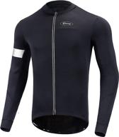 🚴 dooy men's thermal long sleeve cycling bike jersey - full zipper, rear pockets, bicycle shirts for biking logo