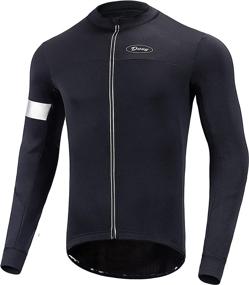 img 4 attached to 🚴 Dooy Men's Thermal Long Sleeve Cycling Bike Jersey - Full Zipper, Rear Pockets, Bicycle Shirts for Biking