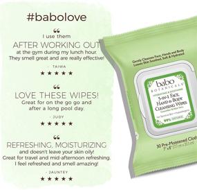 img 1 attached to 🏊 Babo Botanicals Swim & Sport 3-in-1 Face, Hand & Body Wipes - Natural Cucumber & Aloe Vera (30 Count)