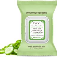 🏊 babo botanicals swim & sport 3-in-1 face, hand & body wipes - natural cucumber & aloe vera (30 count) logo