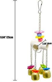 img 3 attached to IUHKBH Colorful Bird Swing Toy with Bell - Parrot Toy for Budgie Lovebirds Conures Small Parakeet Cages - Decorative Accessory
