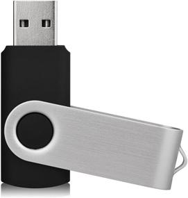 img 3 attached to 💾 JUANWE Флеш-накопитель USB 2.0 на 32 ГБ 2 шт.: Черный дизайн со сменным поворотом в виде памяти для хранения