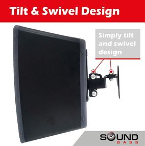img 1 attached to 🔊 SONOS Play 3 Wall Mount Twin Pack - Adjustable Swivel & Tilt Mechanism, 2 Brackets, Black, by Soundbass