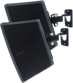 img 4 attached to 🔊 SONOS Play 3 Wall Mount Twin Pack - Adjustable Swivel & Tilt Mechanism, 2 Brackets, Black, by Soundbass