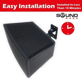 img 3 attached to 🔊 SONOS Play 3 Wall Mount Twin Pack - Adjustable Swivel & Tilt Mechanism, 2 Brackets, Black, by Soundbass