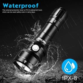 img 2 attached to Flashlight Underwater Waterproof Rechargeable Submersible