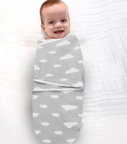 img 2 attached to Soft and Stylish Baby Swaddle Blanket Set - Cotton, 3pcs Unisex Newborn Swaddle Sack with Adjustable Wrap (Stars&amp;Cloud&amp;Stripe, 0-3 Months)