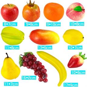 img 2 attached to 🍎 Vibrant Faxco Artificial Fruit Set: Lifelike Decorative Fruits for Home, Kitchen, and Party Décor - 12 PCS Realistic Fake Fruit Decoration