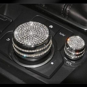 img 4 attached to TopDall Crystal Bling Media Control Volume Knob Cover for Mazda - Stylish Luxury Interior Accessory