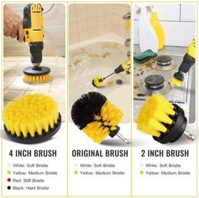 img 3 attached to 🧽 High Quality 26-Piece Drill Brush Set for Effective Cleaning - Power Scrubber Brush Pad Sponge Kit with Extend Attachment for Bathroom, Car, Grout, Carpet, Floor, Tub, Shower, Tile, Corners, Kitchen+