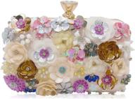 🌸 очаровательные женские атласные клатчи milisente: красочная сумка для вечера с паетками в виде цветов для гламурного мероприятия логотип
