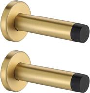 🚪 gold jqk door stopper - 304 stainless steel sound dampening bumper wall protector (2 pack) - brushed gold finish, dsb5-bg-p2 логотип