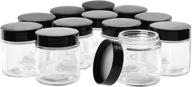 hoa kinh 4oz glass jars with lids, 12 pack mini glass jars, round canning storage containers for lotions, powders, ointments - premium glass jars set logo