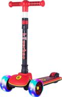 🛴 fun and safe 3 wheel kick scooter for kids toddler, with eye-catching led light up, adjustable height folding scooter for children – perfect for boys and girls from 3 to 12 years old logo