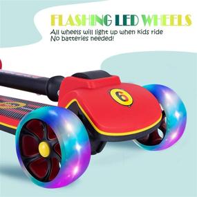 img 3 attached to 🛴 Fun and Safe 3 Wheel Kick Scooter for Kids Toddler, with Eye-catching LED Light up, Adjustable Height Folding Scooter for Children – Perfect for Boys and Girls from 3 to 12 Years Old