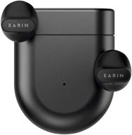 🎧 earin a-3: the original true wireless earphones with noise reduction and 5 hours playtime in black aluminum charging case logo