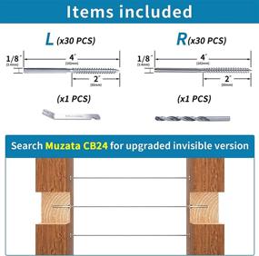 img 3 attached to 🔩 60-Pack 1/8" Swage Lag Screws Left & Right Cable Railing Hardware Kit for Wood Post | T316 Stainless Steel Stair Deck Wood Budget System | 30 Pairs CK17