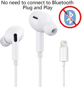 img 3 attached to 🎧 Apple MFi Certified Earbuds/Headphones with Lightning Connector - In-Ear Stereo Headset with Built-in Microphone & Volume Control, Compatible with iPhone 12/SE/11/X/8 7 - Plug and Play for All iOS Systems