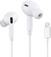 🎧 apple mfi certified earbuds/headphones with lightning connector - in-ear stereo headset with built-in microphone & volume control, compatible with iphone 12/se/11/x/8 7 - plug and play for all ios systems logo