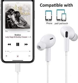 img 2 attached to 🎧 Apple MFi Certified Earbuds/Headphones with Lightning Connector - In-Ear Stereo Headset with Built-in Microphone & Volume Control, Compatible with iPhone 12/SE/11/X/8 7 - Plug and Play for All iOS Systems