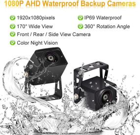 img 1 attached to Enhanced HD 1080P RV Backup Camera: 7 Inch Split Screen Monitor, Front & Rear View, Waterproof, Night Vision, Easy Install