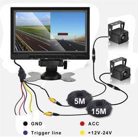 img 3 attached to Enhanced HD 1080P RV Backup Camera: 7 Inch Split Screen Monitor, Front & Rear View, Waterproof, Night Vision, Easy Install