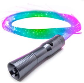 img 4 attached to 💫 GloFX Sparkle Fiber Space Whip Remix - Programmable LED Fiber Optic Whip, 6 Ft 360° Swivel - Super Bright Light Up Rave Toy EDM Pixel Flow Lace Dance Festival: Unleash Your Inner Dancer with this mesmerizing Light Show!