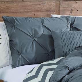 img 2 attached to 🛏️ Enhance Your Bedroom with the Avondale Manor Ella Pinch Pleat Bedding Set, King Size, in Elegant Grey