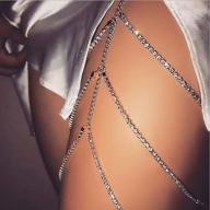 💎 enhance your style with bmirth boho crystal leg chain - stunning layered rhinestone thigh chain for women and girls (silver) logo